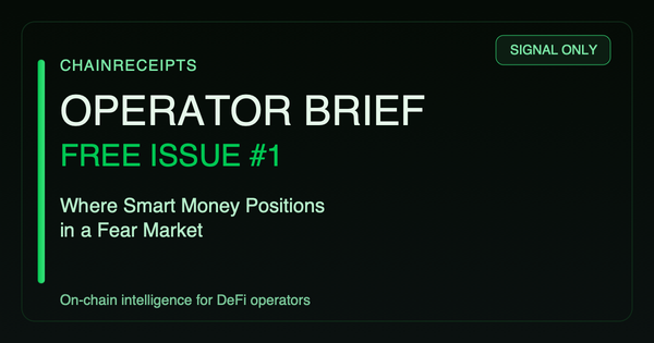 ChainReceipts FREE — Where smart money is positioning in a fear market